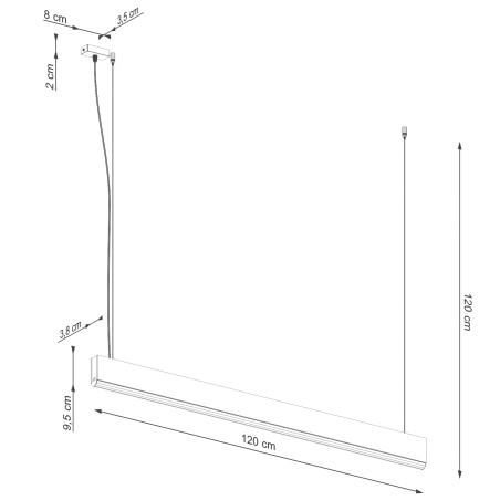Lampa wisząca drewniana Lykke 120cm LED | Thoro