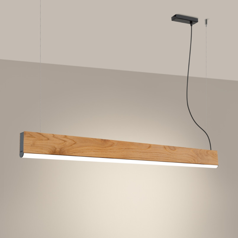 Lampa wisząca drewniana Lykke 120cm LED | Thoro