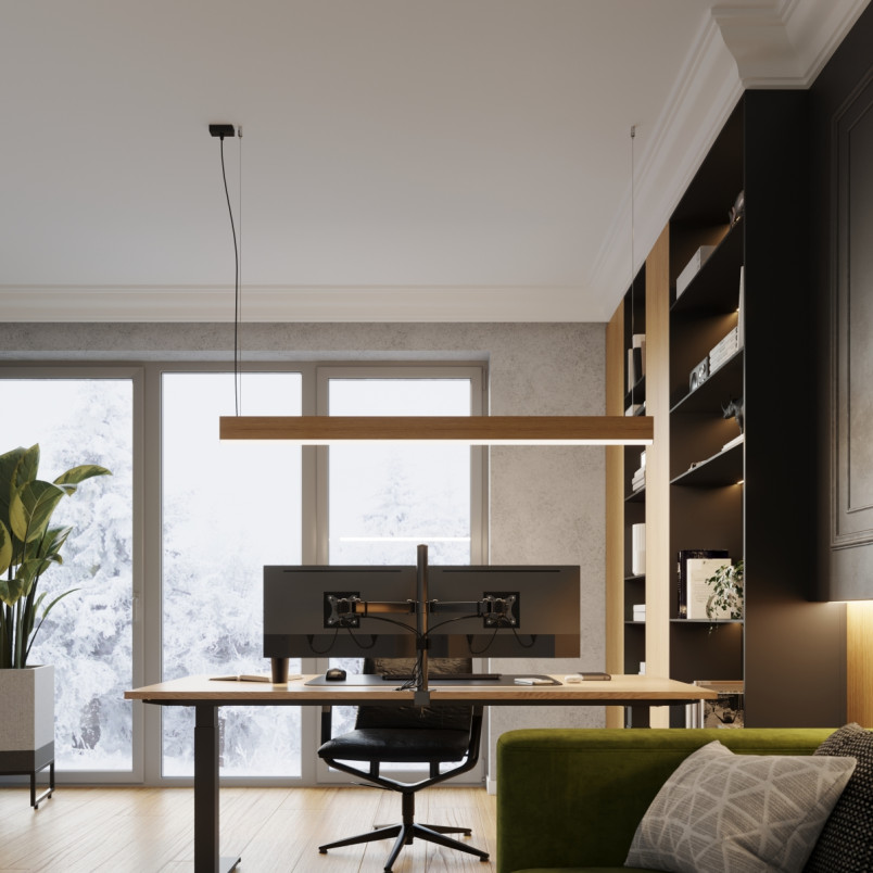 Lampa wisząca drewniana Lykke 120cm LED | Thoro