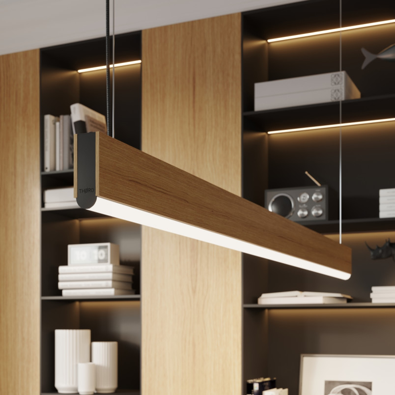 Lampa wisząca drewniana Lykke 120cm LED | Thoro