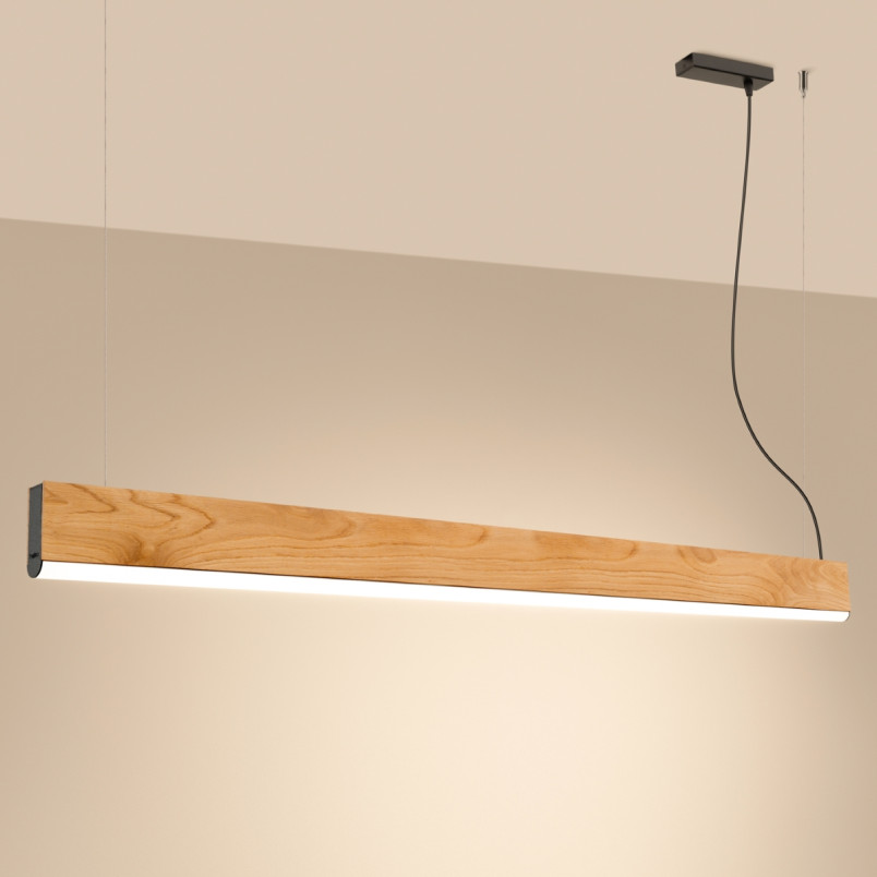 Lampa wisząca drewniana Lykke 150cm LED | Thoro
