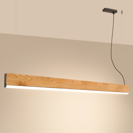 Lampa wisząca drewniana Lykke 150cm LED | Thoro