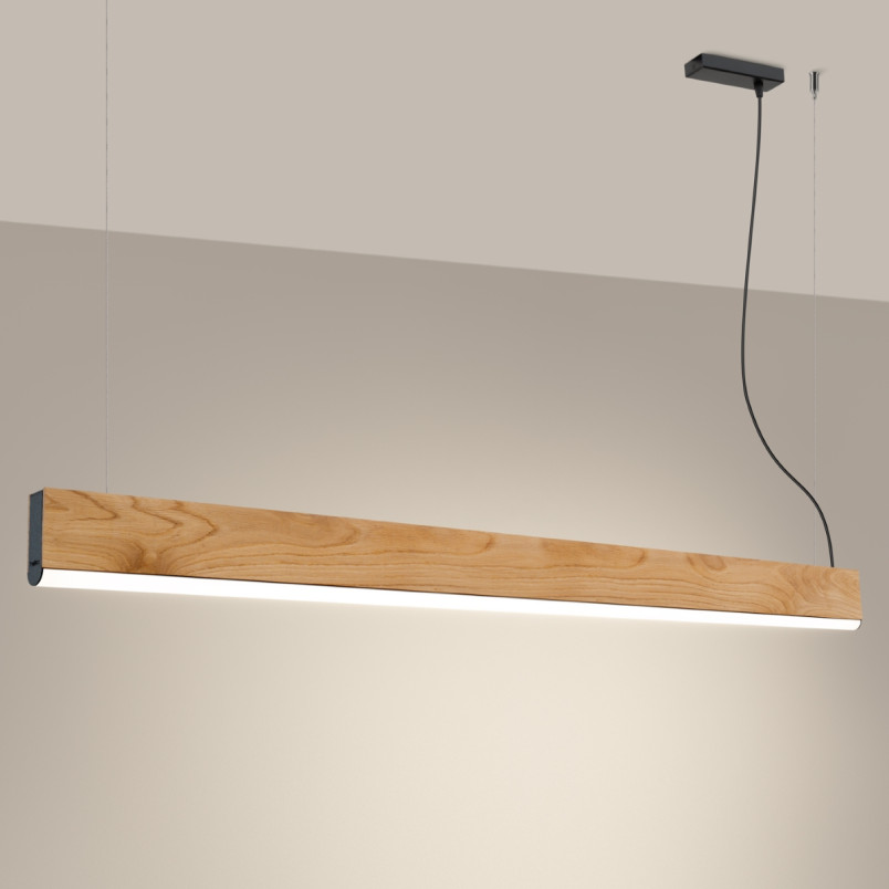 Lampa wisząca drewniana Lykke 150cm LED | Thoro