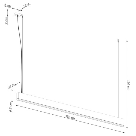 Lampa wisząca drewniana Lykke 150cm LED | Thoro