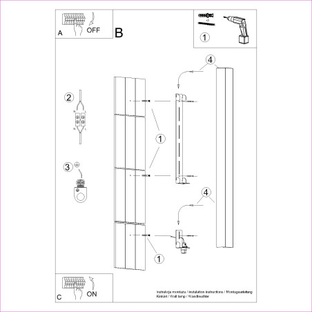 Kinkiet Freya 90cm biały Thoro | Minimalistyczny design
