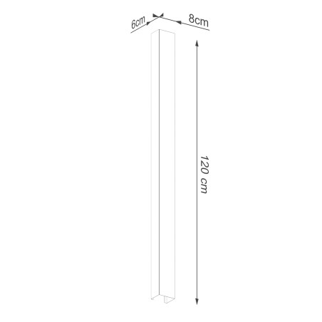 Kinkiet Freya 120cm Czarny Thoro | Minimalistyczny Design