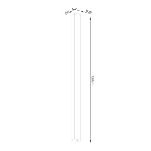 Kinkiet Freya 150cm czarny Thoro | Minimalistyczny design