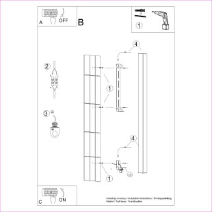 Kinkiet Freya 150cm czarny Thoro | Minimalistyczny design