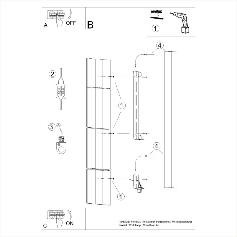Kinkiet Freya 90cm ochra czerwona Thoro | Minimalistyczny design