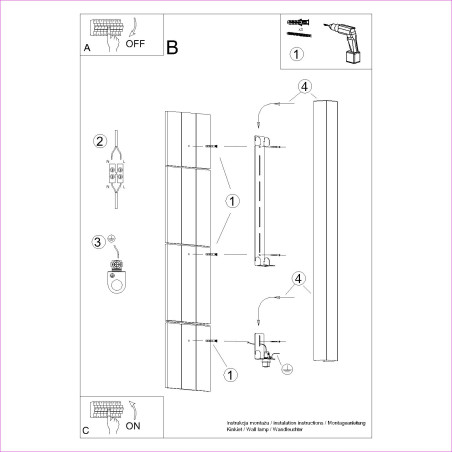 Kinkiet Freya 120cm Thoro | Minimalistyczny design, ochra czerwona