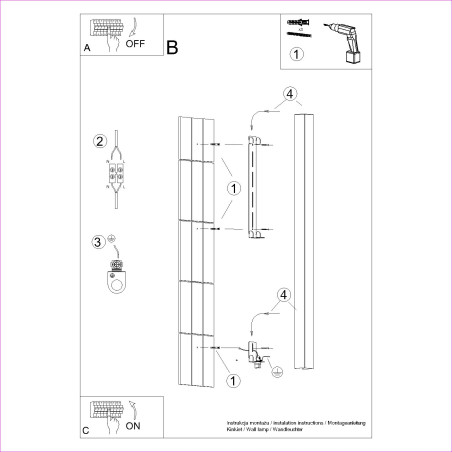 Kinkiet Freya 150cm beżowy Thoro | Minimalistyczny design