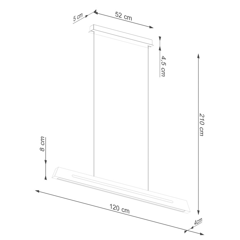 Lampa wisząca drewniana Skog 120cm LED | Thoro