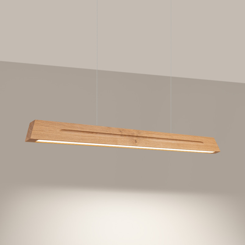 Lampa wisząca drewniana Skog 120cm LED Thoro | Nowoczesny design