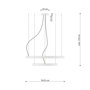 Żyrandol LED Rio II Thoro - Nowoczesny design, 55W, 6512lm