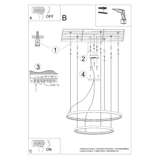 Żyrandol LED Rio II Thoro - Nowoczesny design, 55W, 6512lm