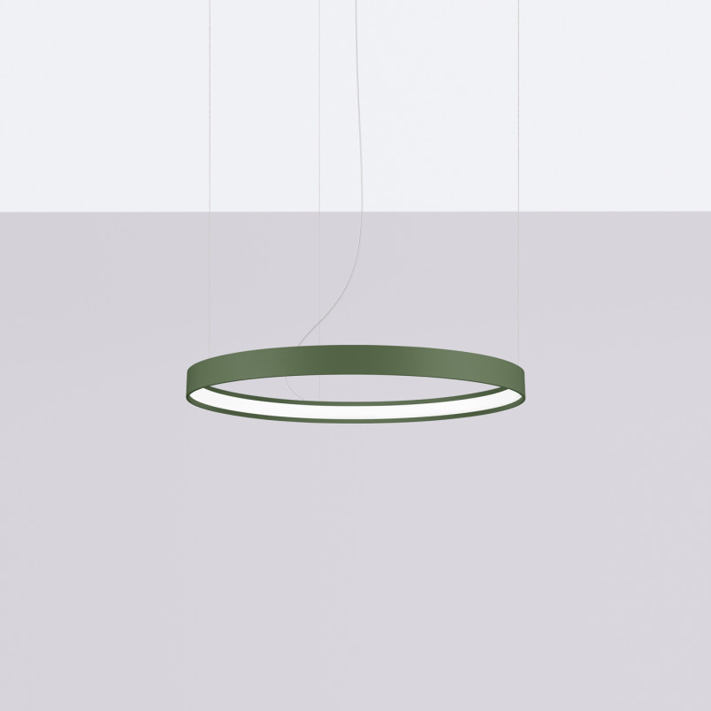 Żyrandol LED Rio Thoro: Nowoczesny design, zielony oliwkowy