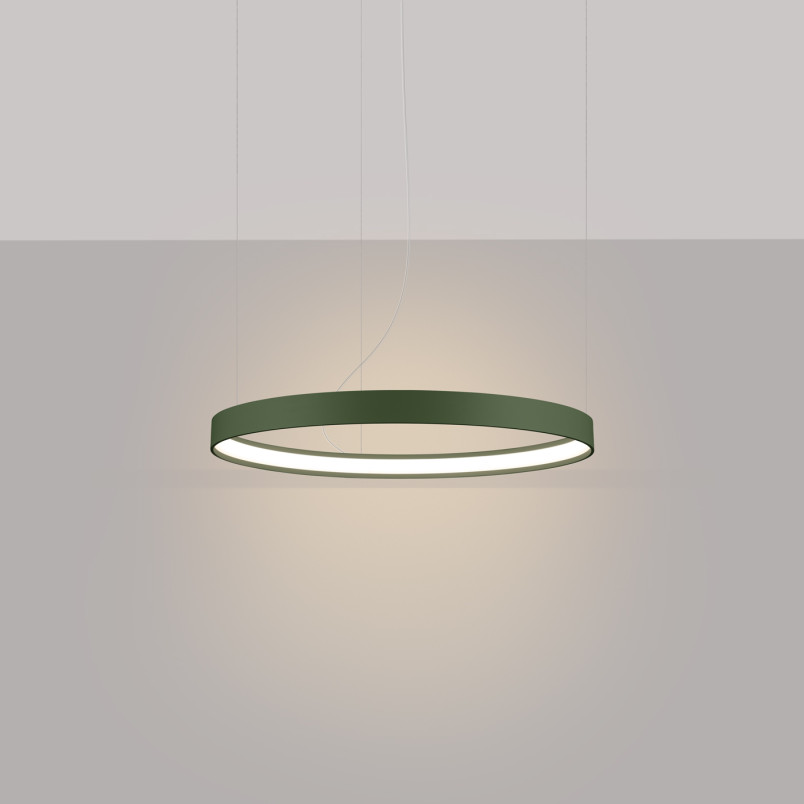 Żyrandol LED Rio Thoro: Nowoczesny design, zielony oliwkowy