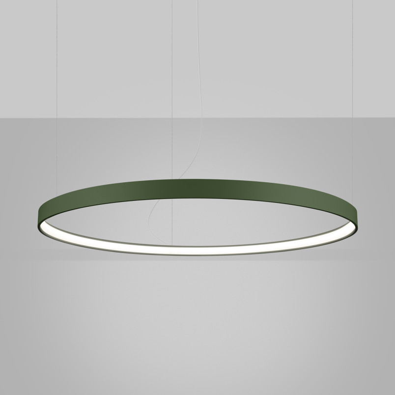 Żyrandol LED Rio Thoro: Nowoczesny design, zielona oliwka