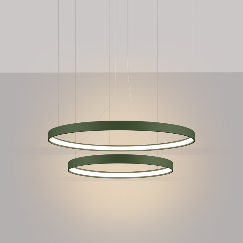 Żyrandol LED Rio II Thoro - Zielony, Nowoczesny Design