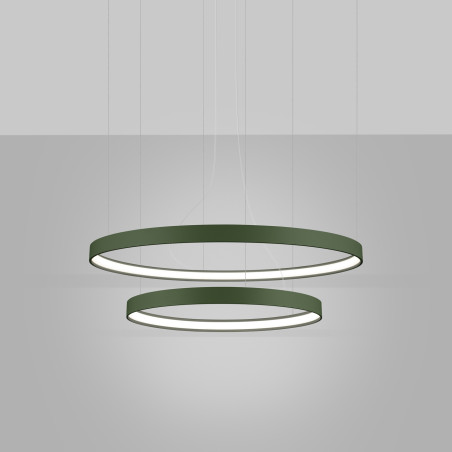 Żyrandol LED Rio II Thoro: Nowoczesny design, zielony oliwkowy
