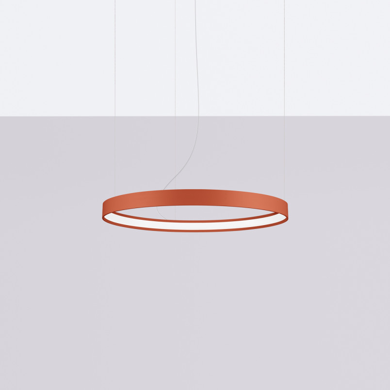 Żyrandol Rio LED Thoro: Nowoczesny design, ochra czerwona | Sklep