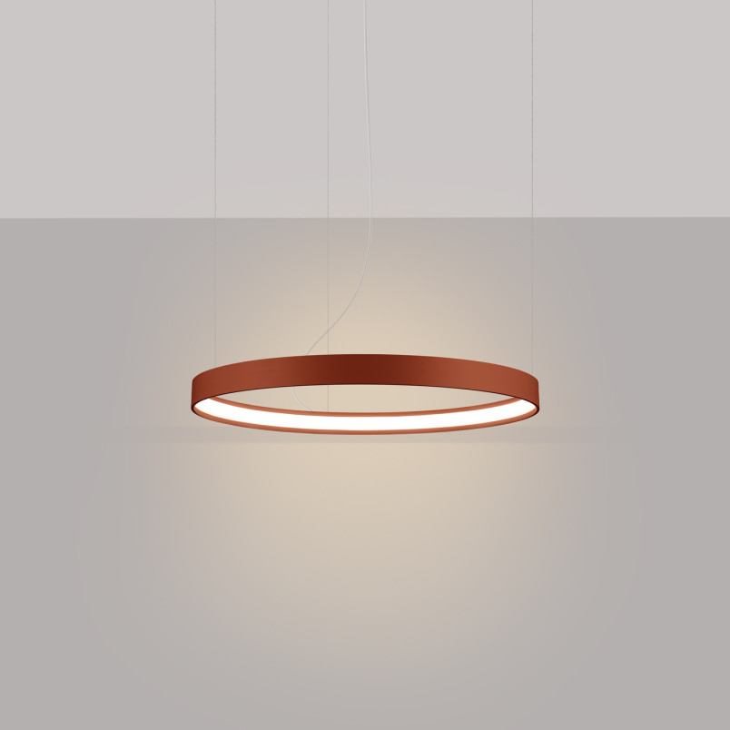 Żyrandol Rio LED Thoro: Nowoczesny design, ochra czerwona | Sklep