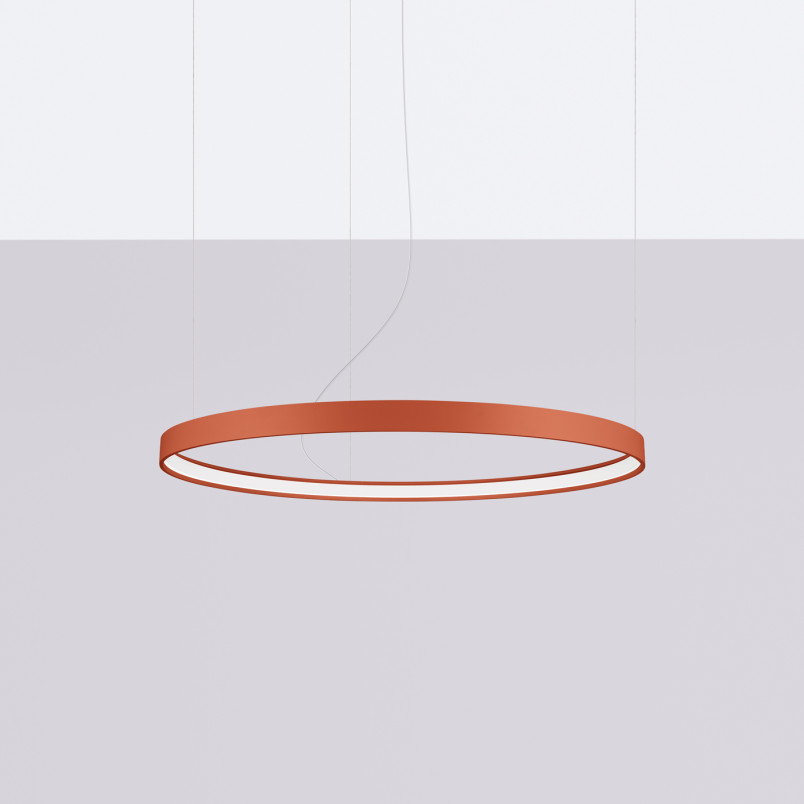 Żyrandol LED Rio Thoro - Nowoczesny design, ochra czerwona