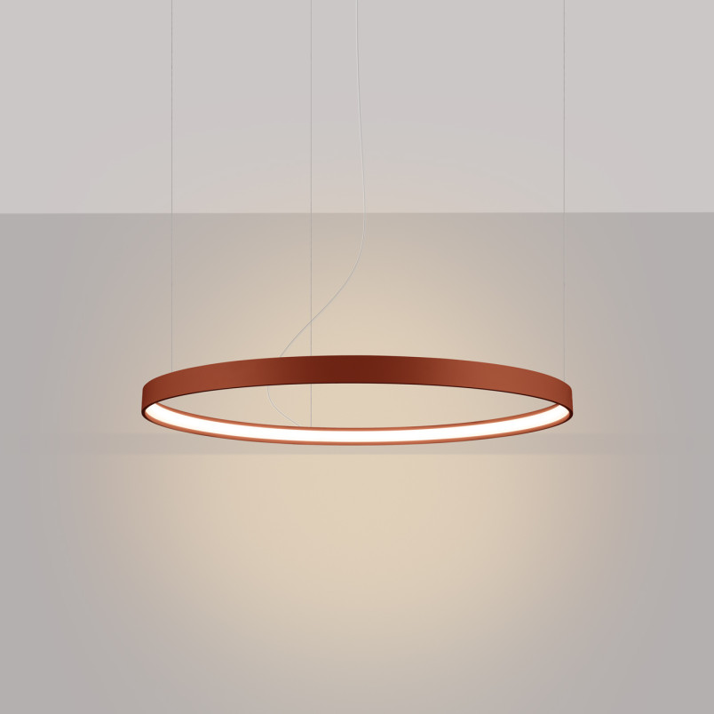 Żyrandol LED Rio Thoro - Nowoczesny design, ochra czerwona