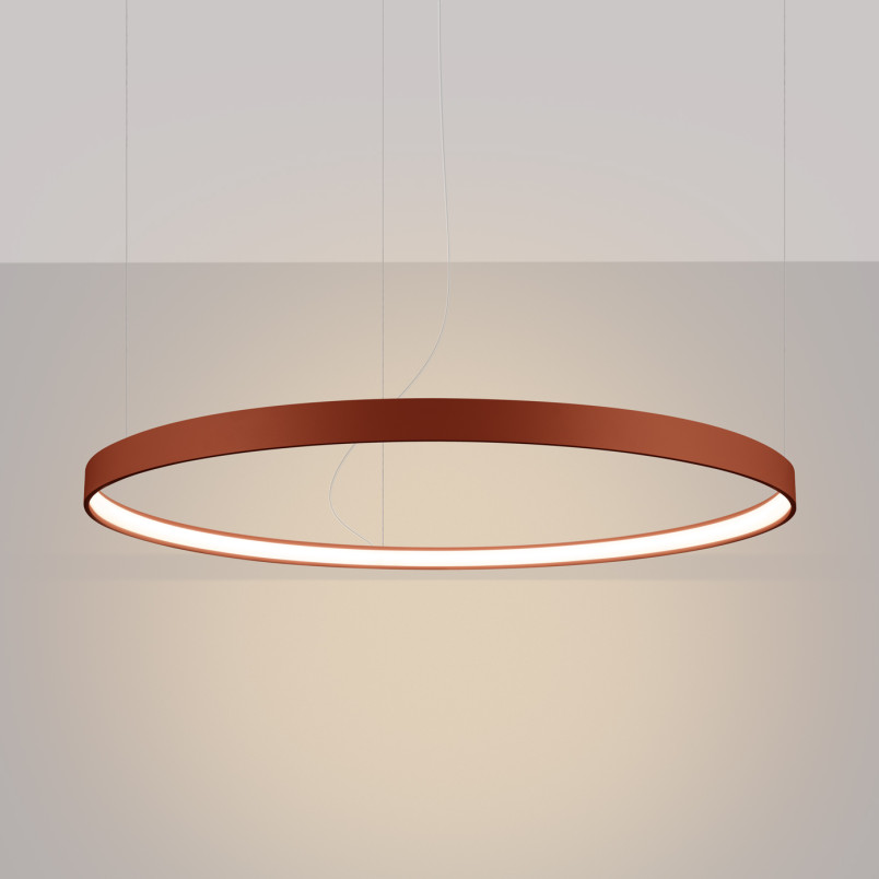 Żyrandol LED Rio Thoro | 110cm, Ochra Czerwona | Nowoczesny Design