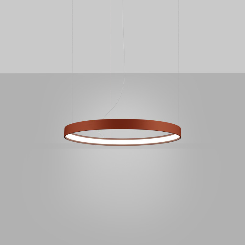 Żyrandol LED Rio Thoro - Nowoczesny design, ochra czerwona