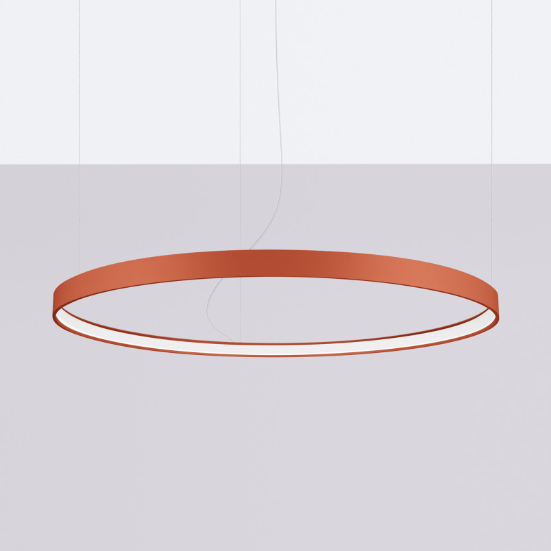 Żyrandol LED Rio Thoro | Nowoczesny design, ochra czerwona