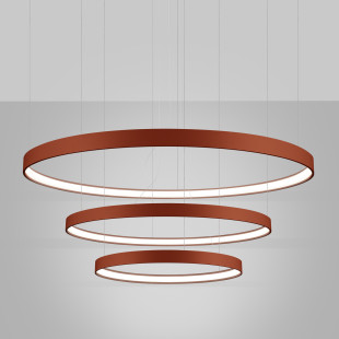 Żyrandol LED Rio III Thoro - Nowoczesny design w ochrze czerwonej