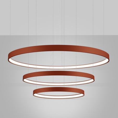 Żyrandol LED Rio III Thoro - Nowoczesny design w ochrze czerwonej