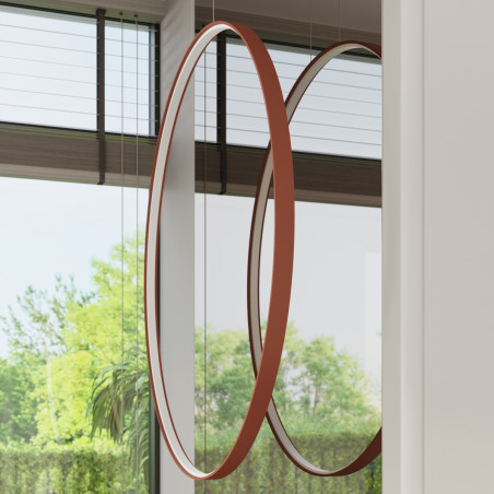 Lampa wisząca Rio LED Thoro - Czerwona, 78cm | Nowoczesny Design