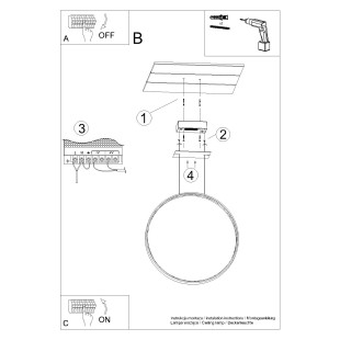 Lampa wisząca LED Rio | Czerwona, 55cm | Thoro
