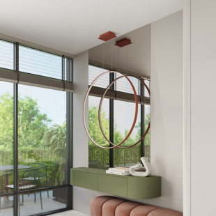 Lampa Rio LED 110cm Czerwona - Nowoczesny Design | Thoro