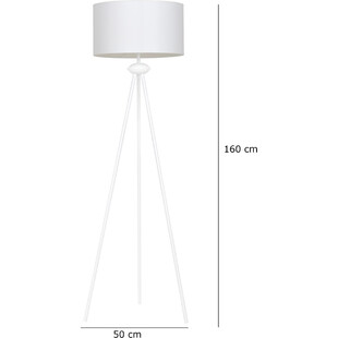 Lampa podłogowa trójnóg z abażurem Grand 50 biało-czarna marki Emibig