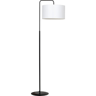 Lampa podłogowa z abażurem Trapo 50 biało-czarna marki Emibig