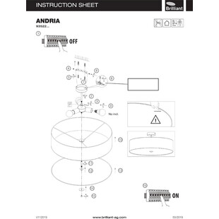 Plafon Andria 60cm - Szary Brilliant | Lampy Materiałowe