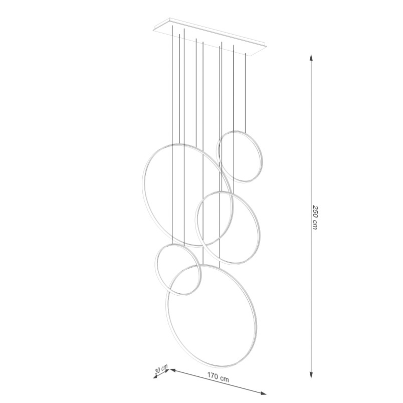 Lampa wisząca Rio V czarna LED Thoro | Nowoczesny design
