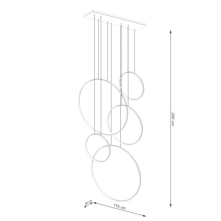 Lampa wisząca Rio V czarna LED Thoro | Nowoczesny design