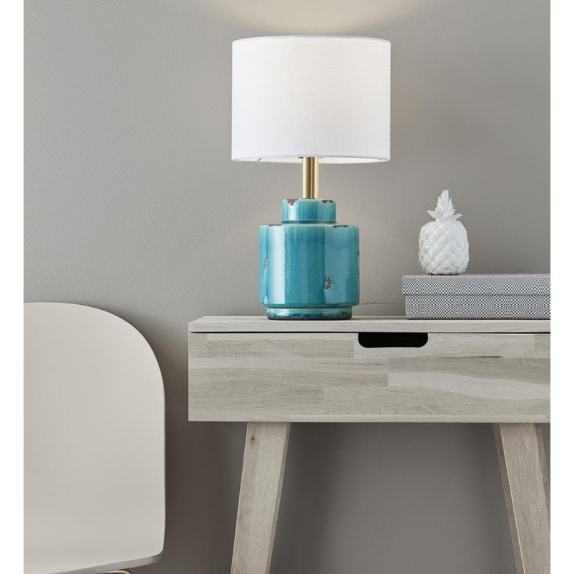 Lampa stołowa Cous biało-turkusowa Markslojd | Eleganckie oświetlenie