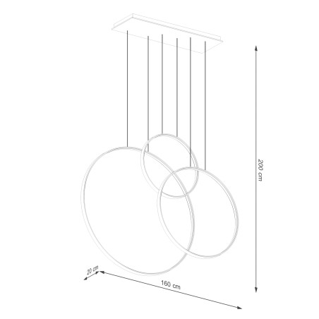 Lampa Rio III Thoro: Nowoczesna lampa wisząca LED czarna