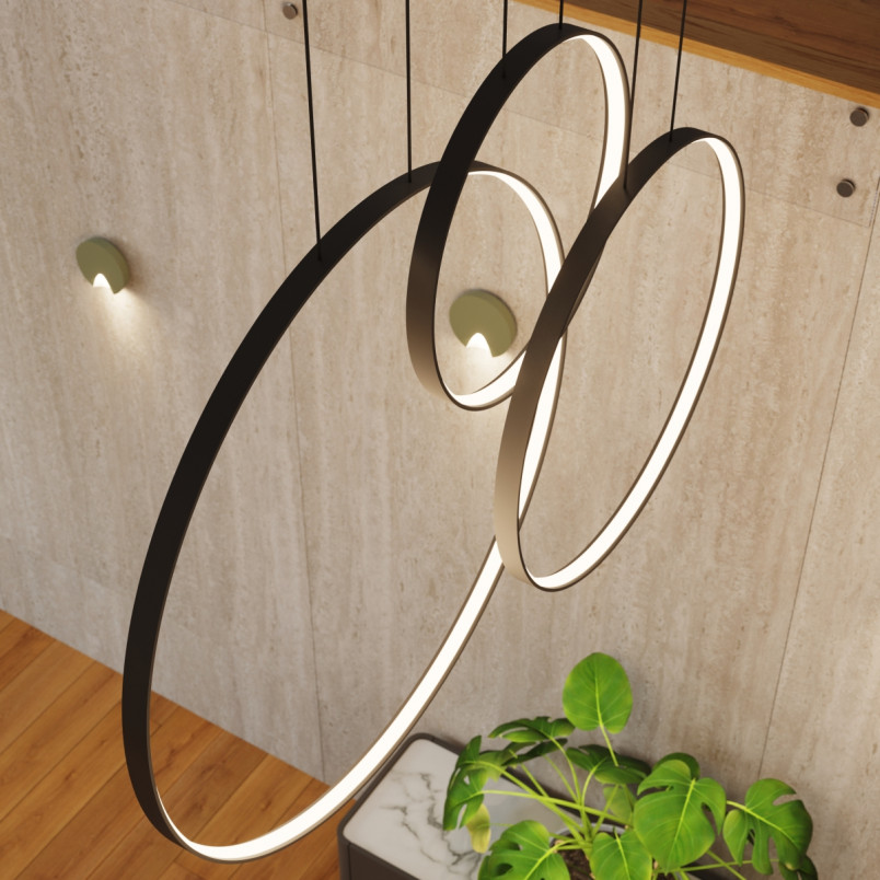 Lampa Rio III Thoro: Nowoczesna lampa wisząca LED czarna