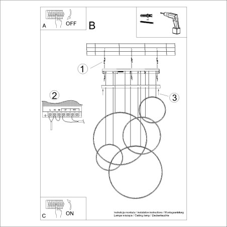 Lampa wisząca Rio V LED biała Thoro - Nowoczesny design