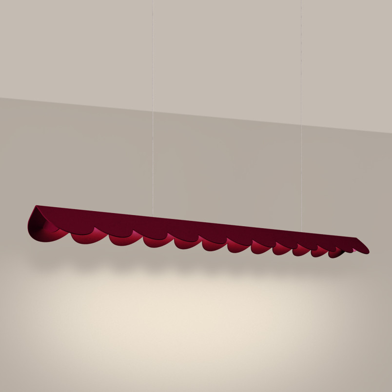 Lampa wisząca Biscuit Thoro | Czerwona, LED, 131cm
