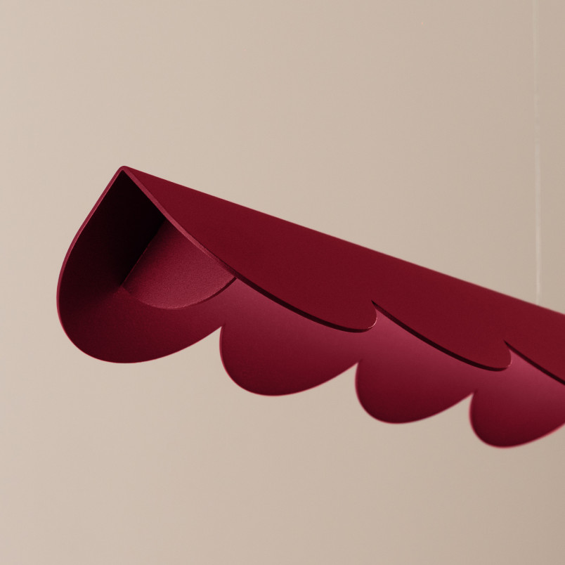 Lampa wisząca Biscuit Thoro | Czerwona, LED, 131cm