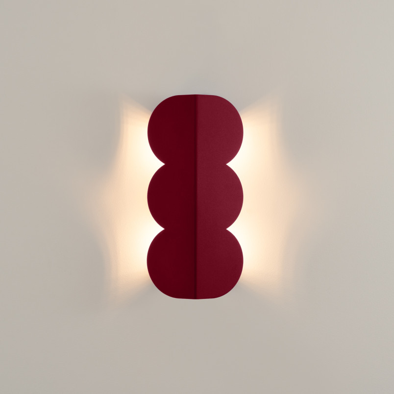 Kinkiet Biscuit burgund Thoro | Designerski kinkiet retro