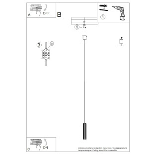 Lampa wisząca tuba biała LED Thoro Ivar - nowoczesny design