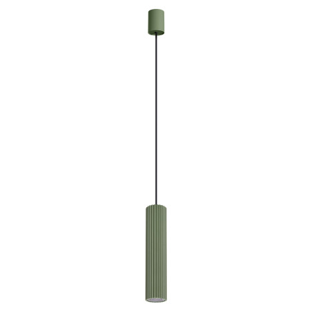 Lampa wisząca zielona Thoro Ivar - Oliwkowa tuba LED | Sklep z lampami